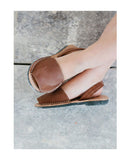 Gray Label - Brown Leather Sandals Campaign Image